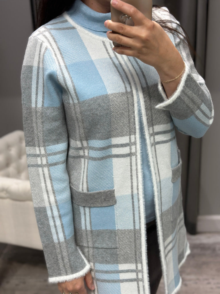 September Skies Plaid Cardigan