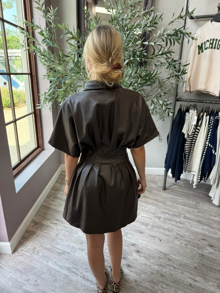 Espresso Vegan Leather Dress