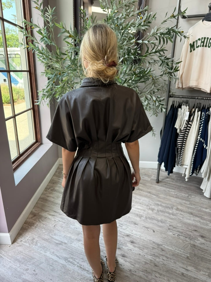 Espresso Vegan Leather Dress