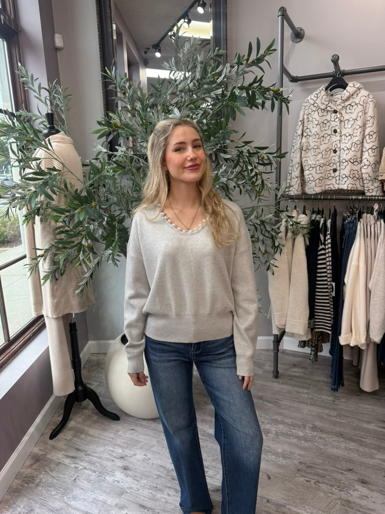 Margot Pearl Neck Sweater