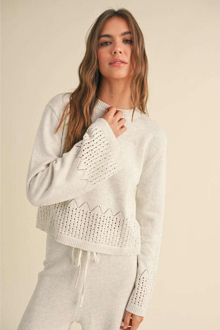 Oatmeal Crochet Sweater