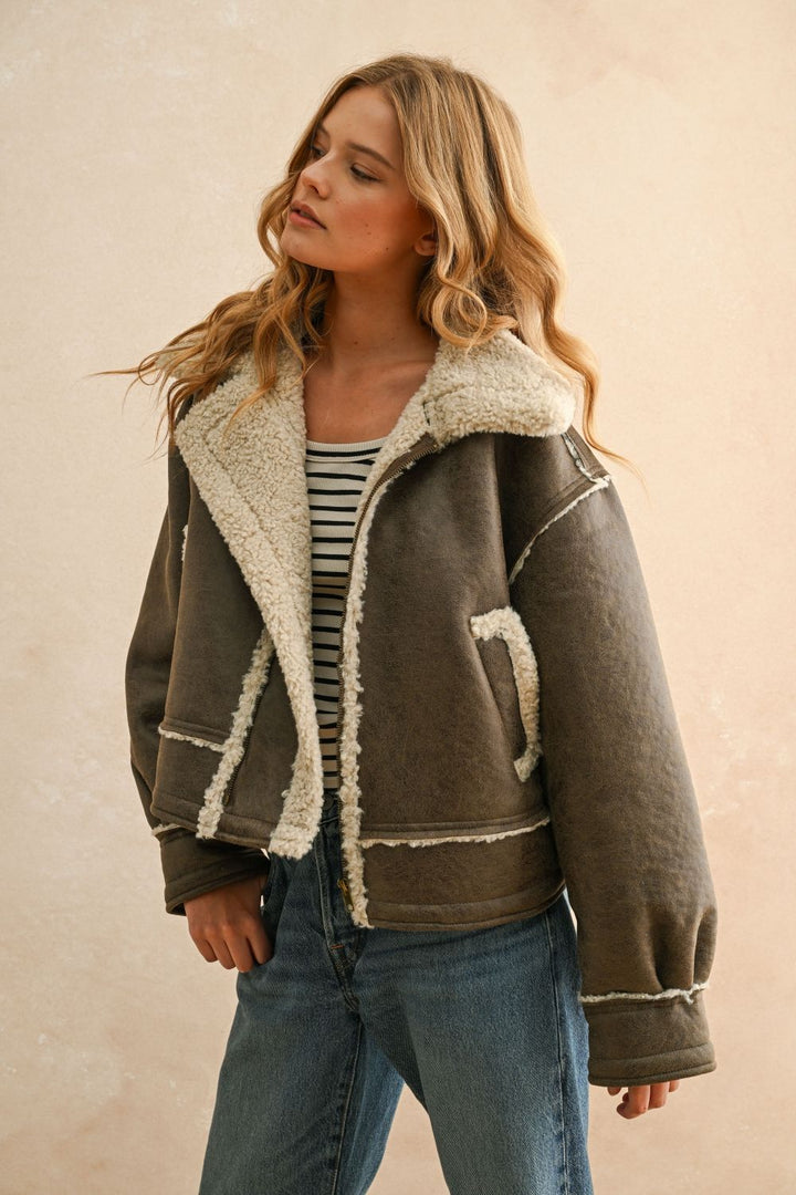 Harper Sherpa Suede Jacket