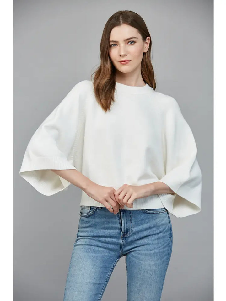 Carey Cream Wide Sleeve Sweater