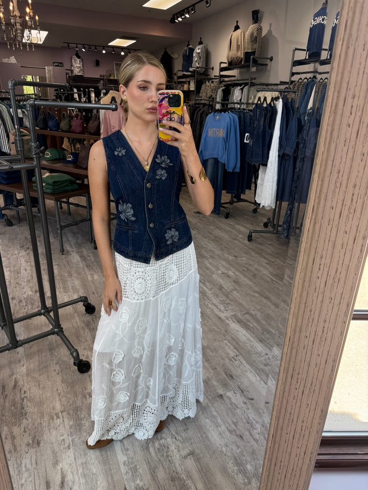 Indigo Garden Denim Vest