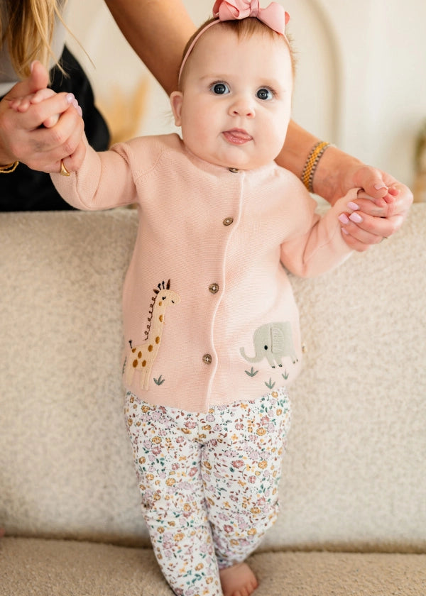 Animal Safari Heavy Knit Baby Cardigan