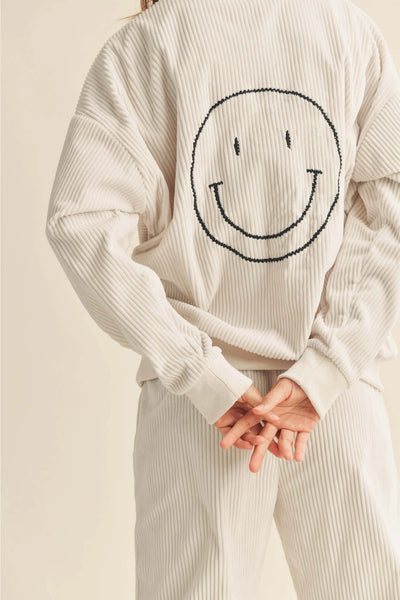 Something To Smile About Sweatshirt, Cream