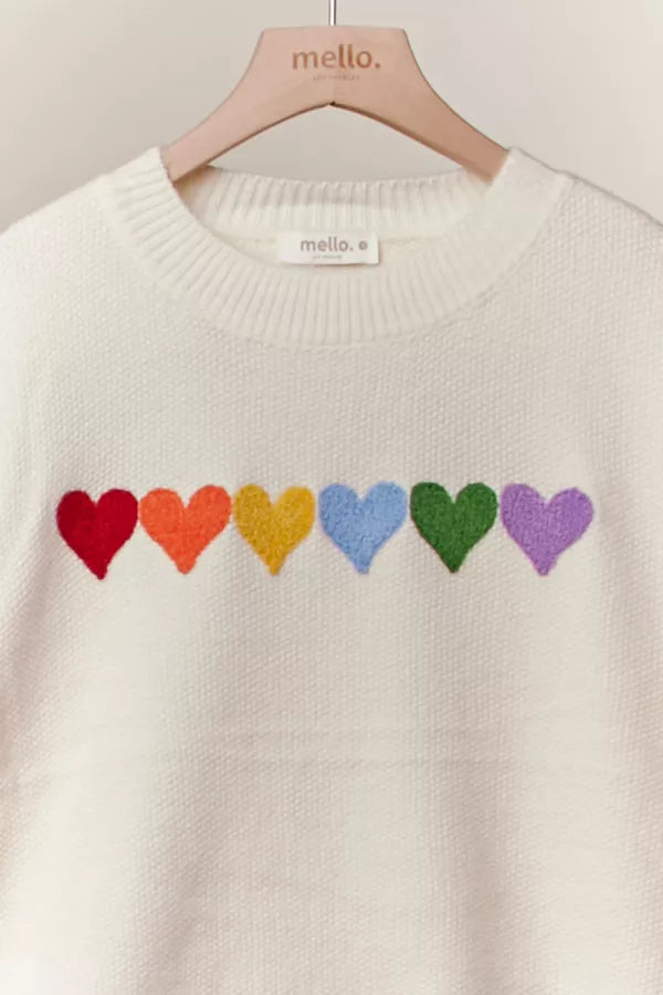 Rainbow Hearts Sweater