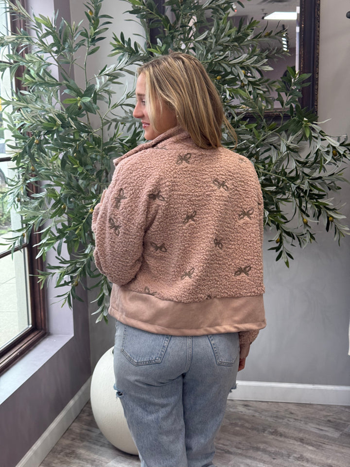 Bundled in Bows Sherpa Jacket