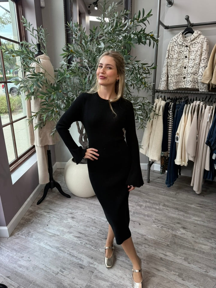 Sylvie Lettuce Trim Sweater Dress