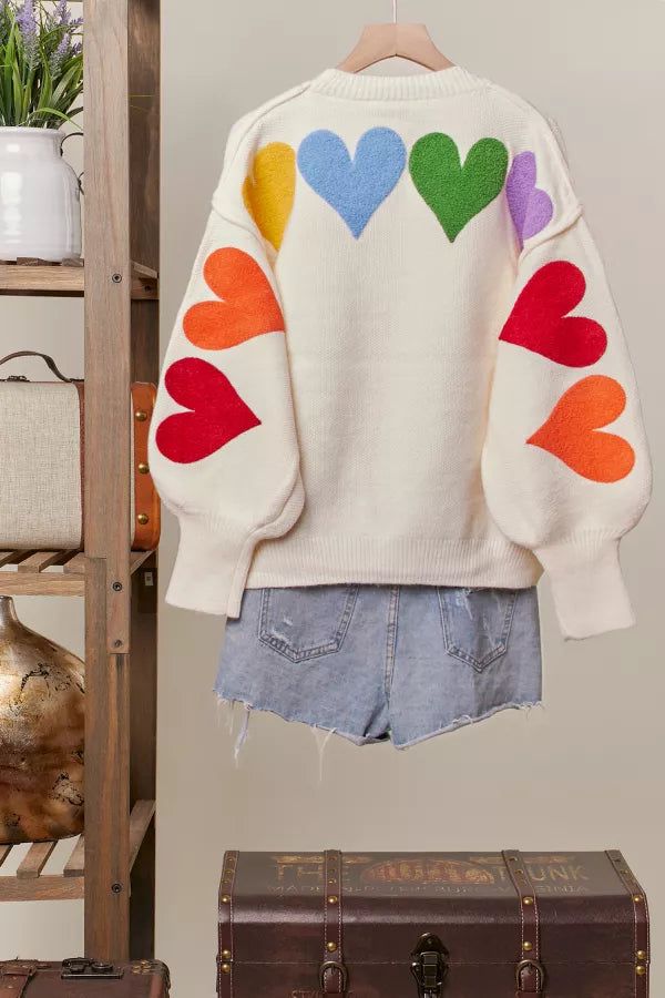Rainbow Hearts Sweater