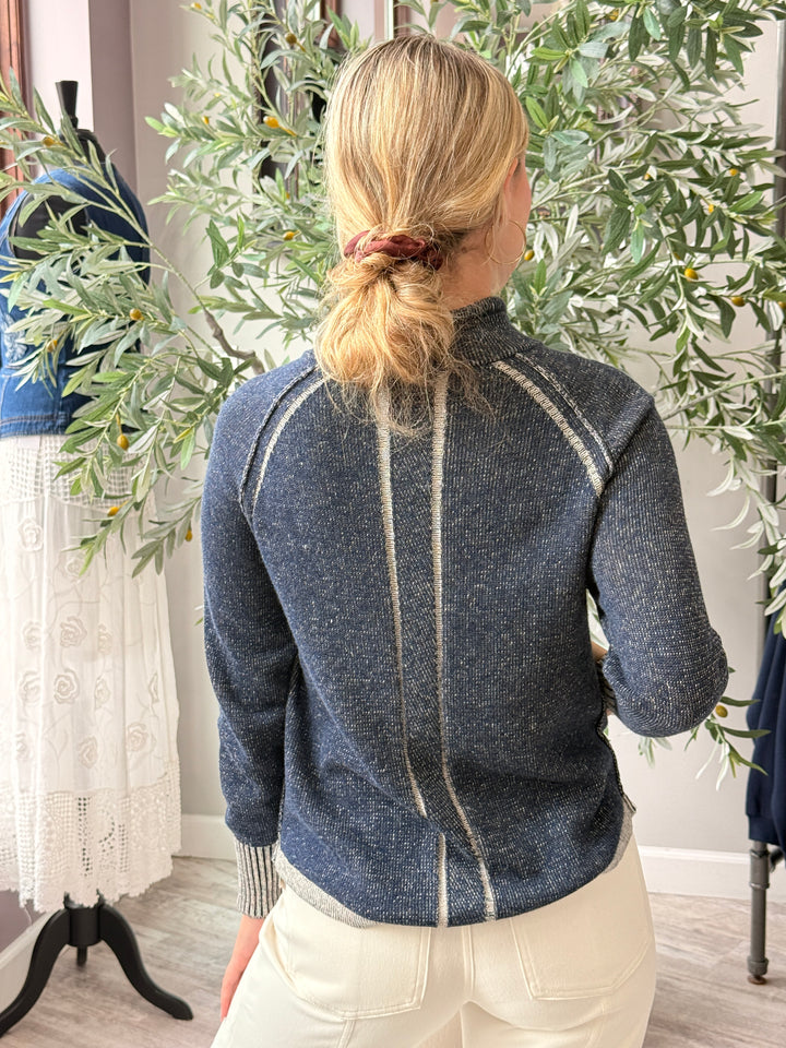 Indigo Two-Tone Zip-Up