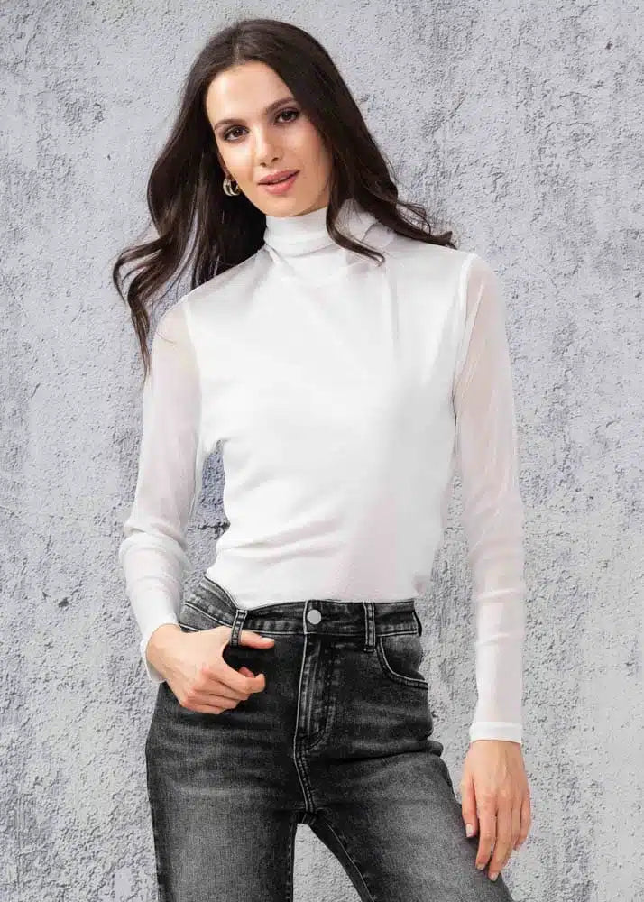 Madison Mesh Mockneck