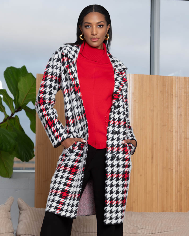 Crimson Contrast Cardigan