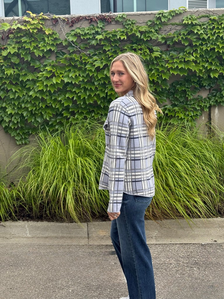 Peyton Plaid Sweater Jacket