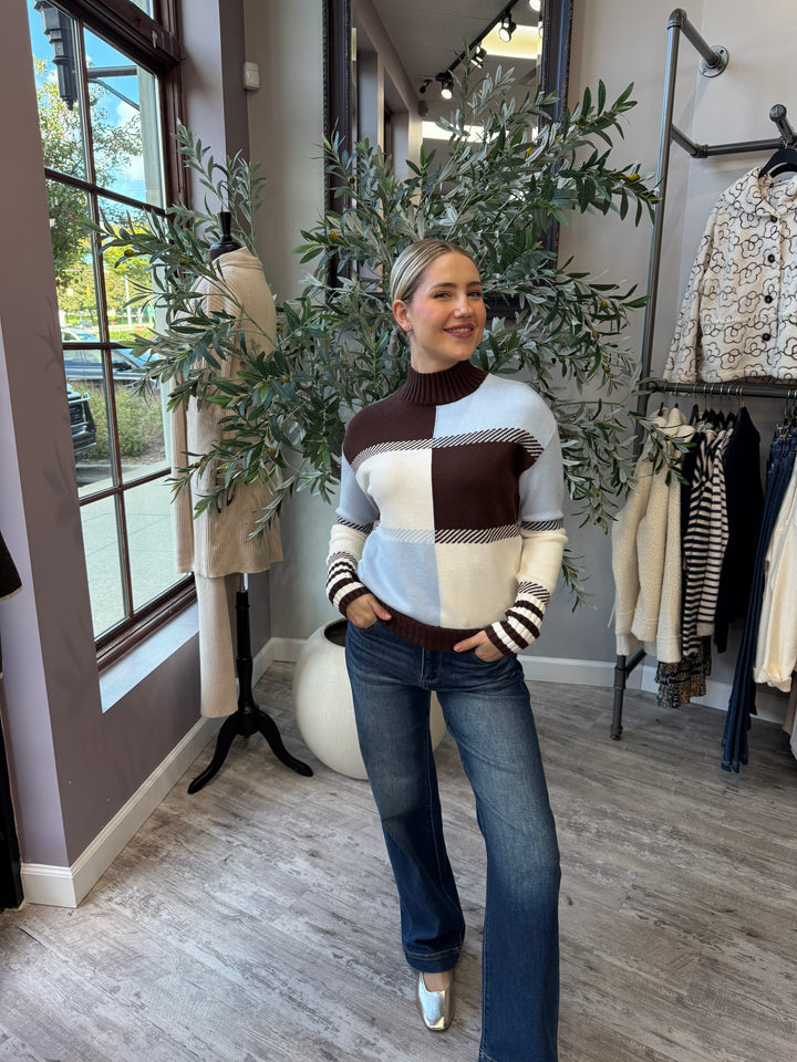 Sky &amp; Sable Color Block Sweater