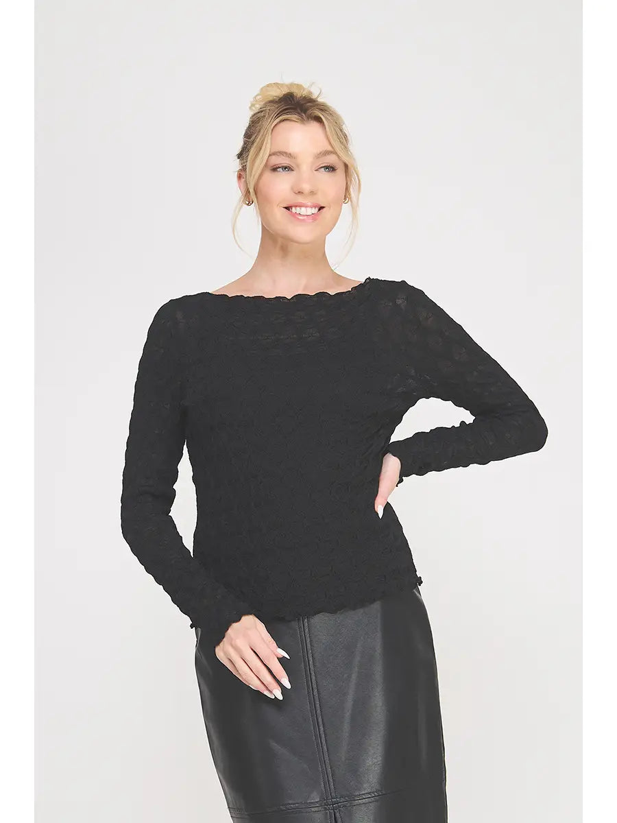 Diamond Mesh Layering Top