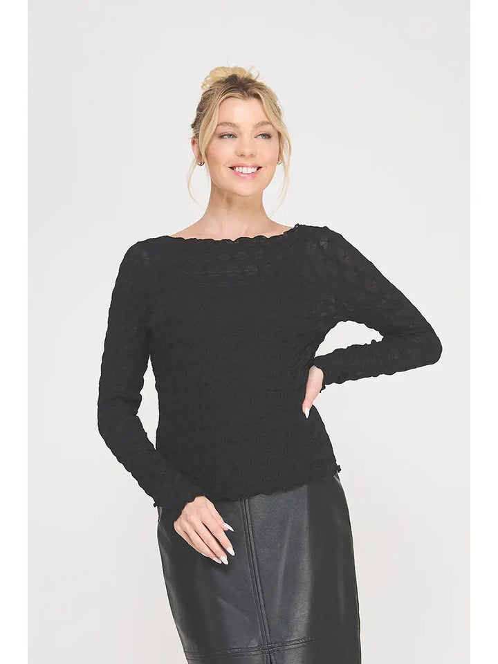 Diamond Mesh Layering Top