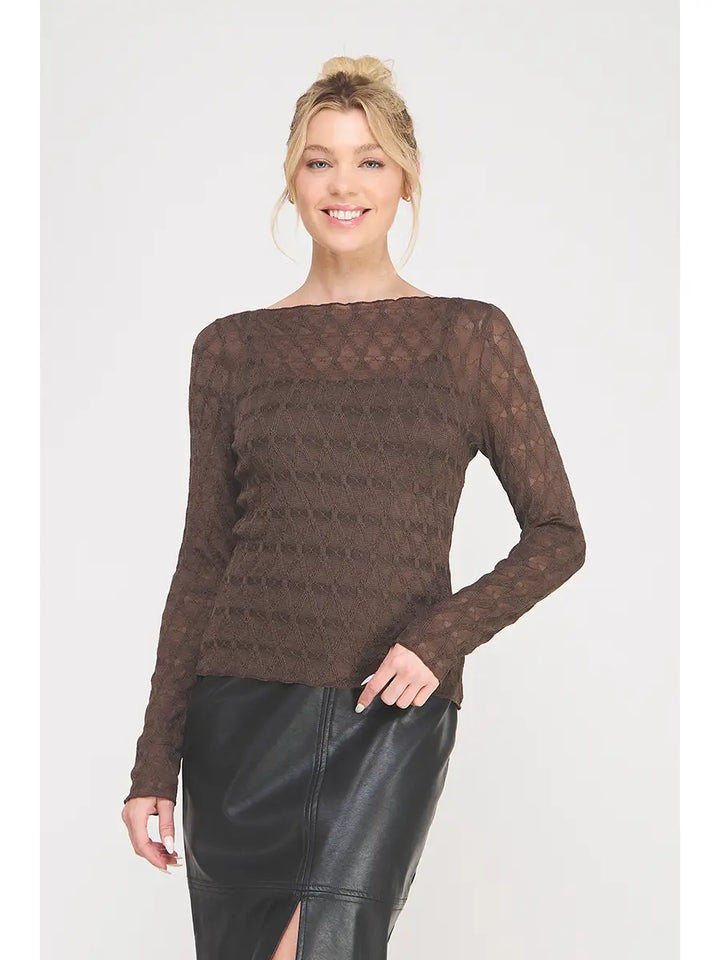 Diamond Mesh Layering Top