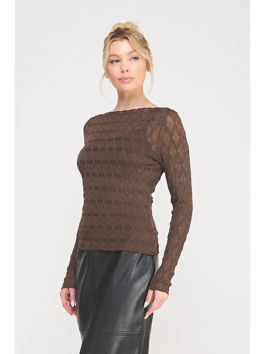 Diamond Mesh Layering Top