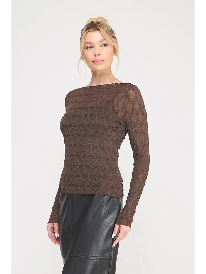 Diamond Mesh Layering Top