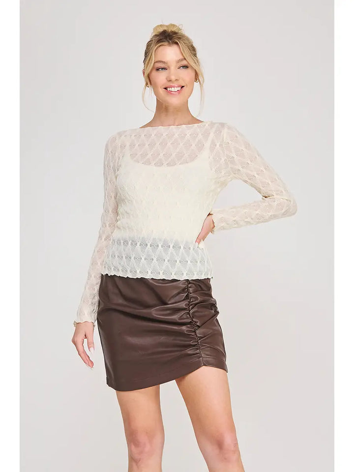 Diamond Mesh Layering Top