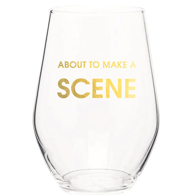 About to Make a Scene Wine Glass