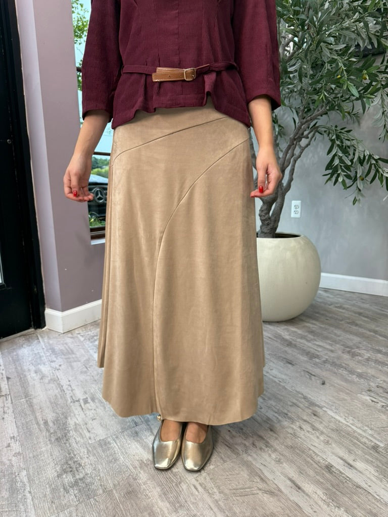 Salted Caramel Vegan Suede Skirt