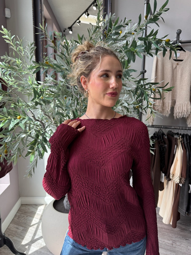 Chevron Crinkle Top