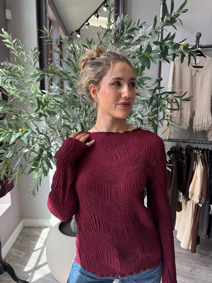Chevron Crinkle Top