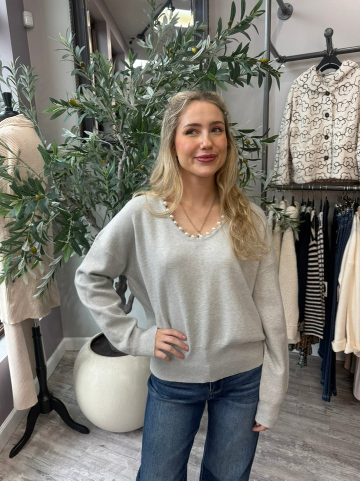 Margot Pearl Neck Sweater