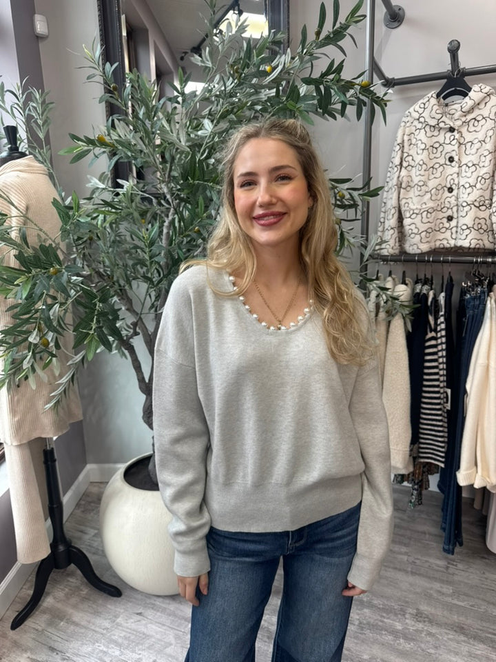 Margot Pearl Neck Sweater