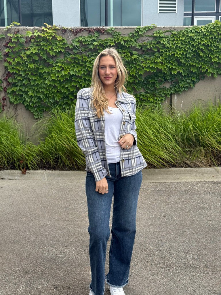 Peyton Plaid Sweater Jacket