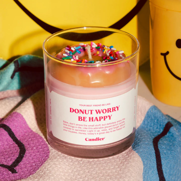 Donut Worry Be Happy Candle