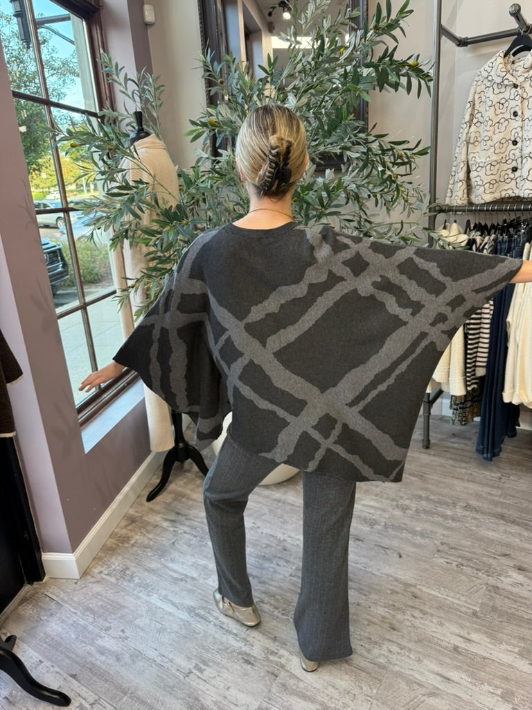 Abstract Knit Poncho