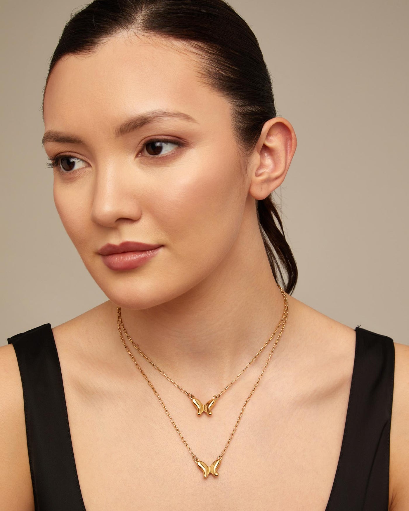 Doublefly Necklace, Gold