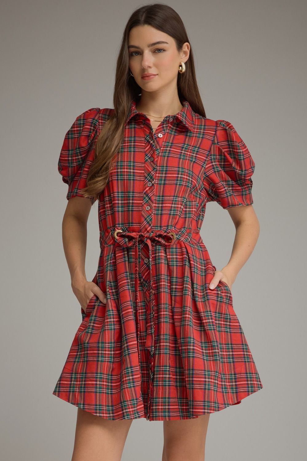 Mistletoe Magic Plaid Dress