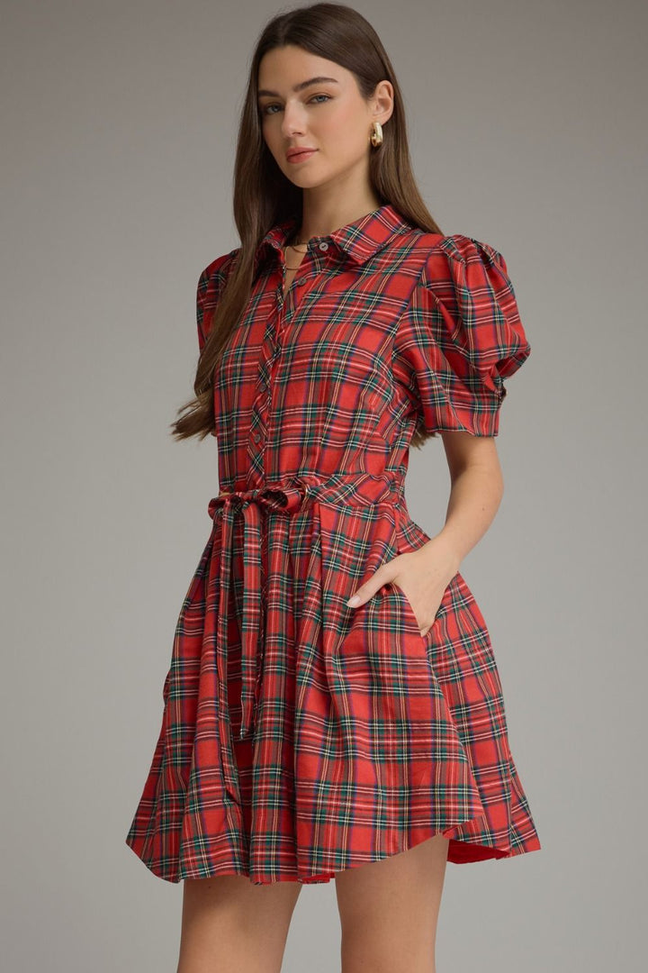 Mistletoe Magic Plaid Dress