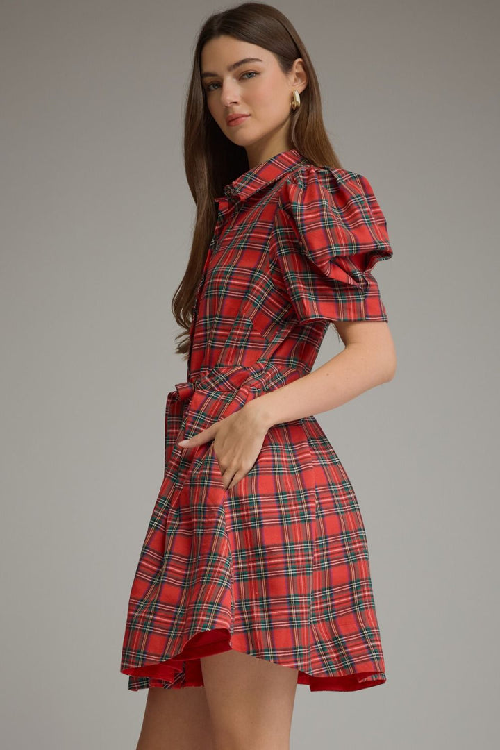 Mistletoe Magic Plaid Dress