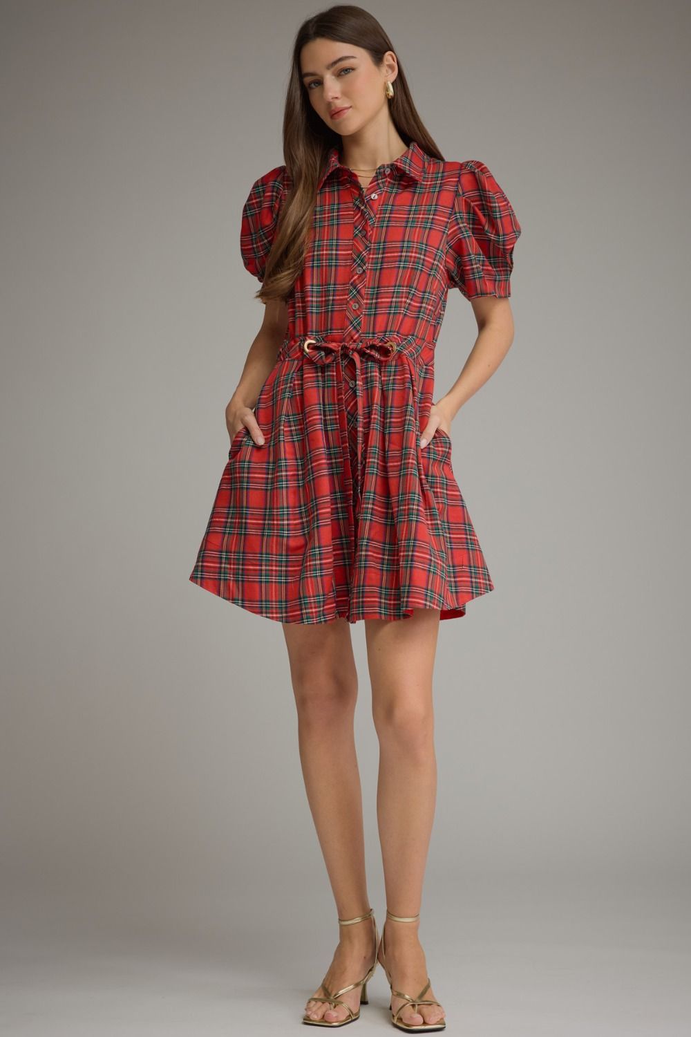 Mistletoe Magic Plaid Dress