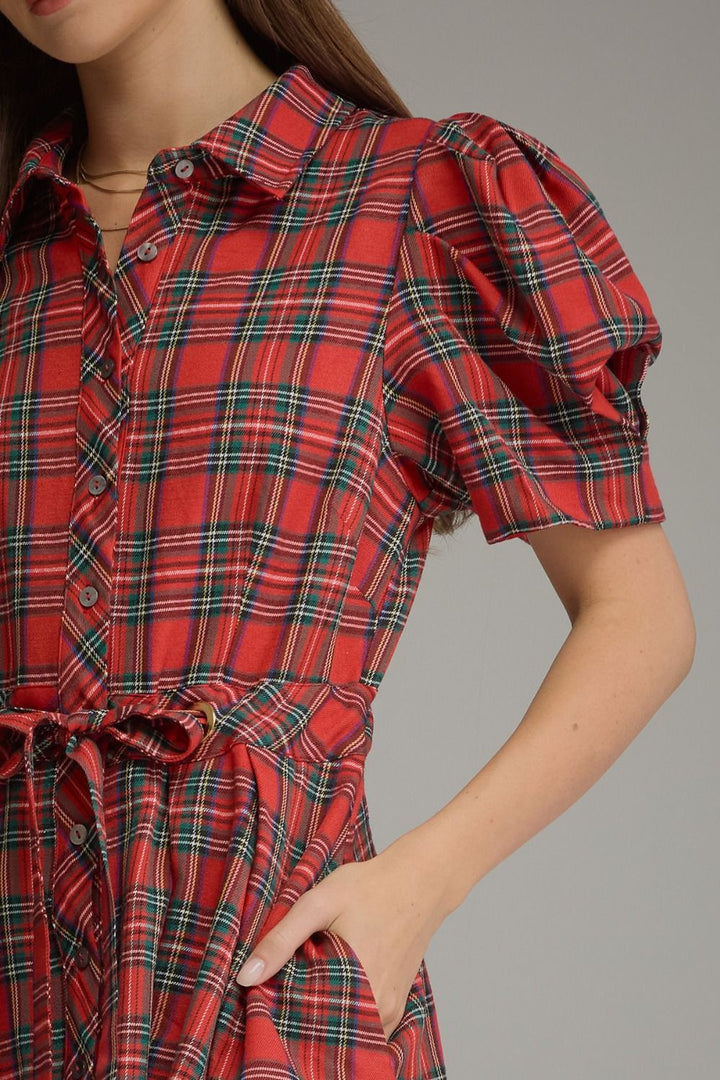 Mistletoe Magic Plaid Dress