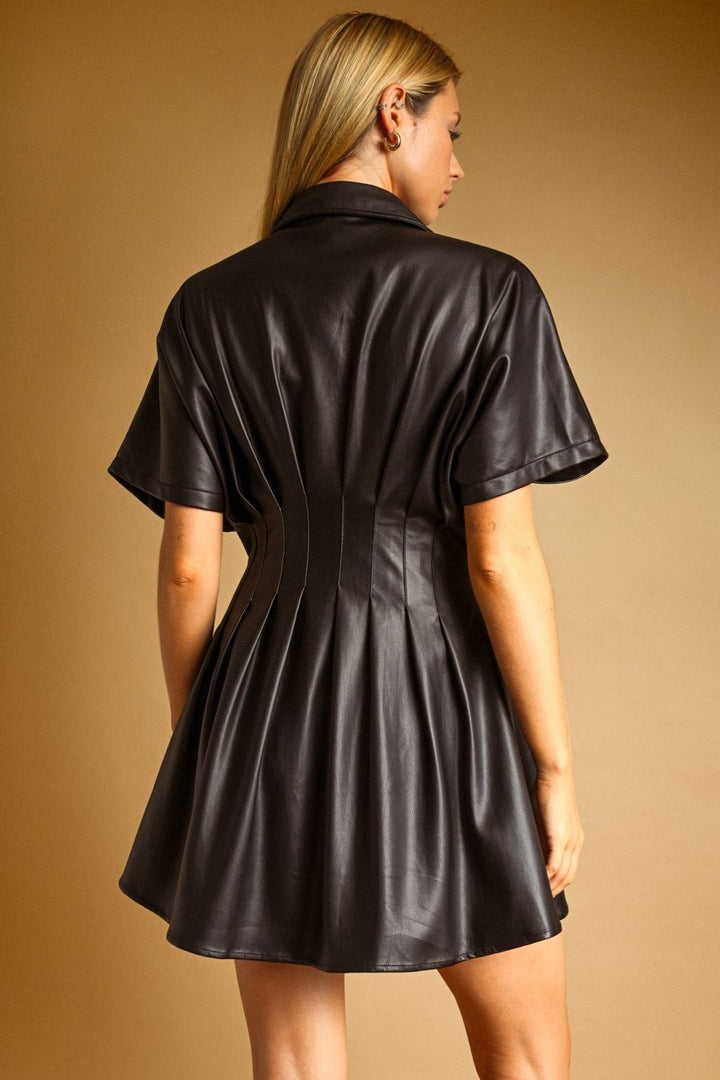 Espresso Vegan Leather Dress