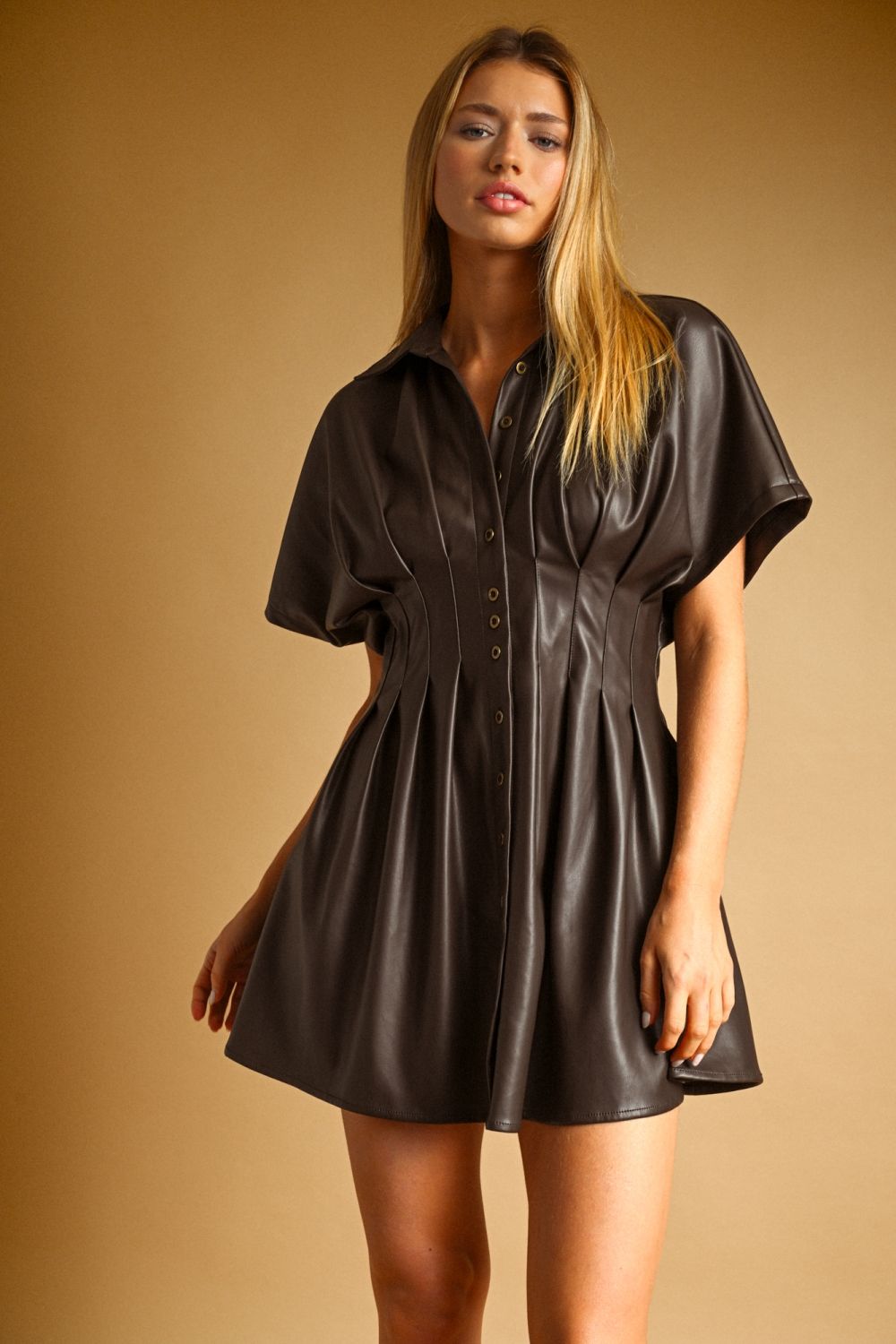 Espresso Vegan Leather Dress