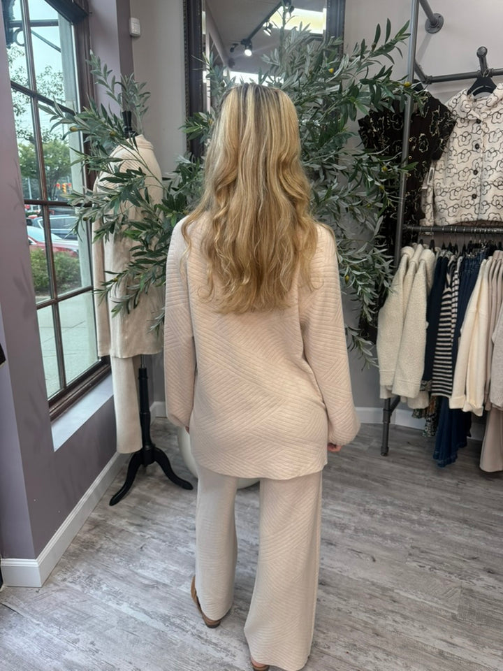 Chevron Charm Wide Leg Pant