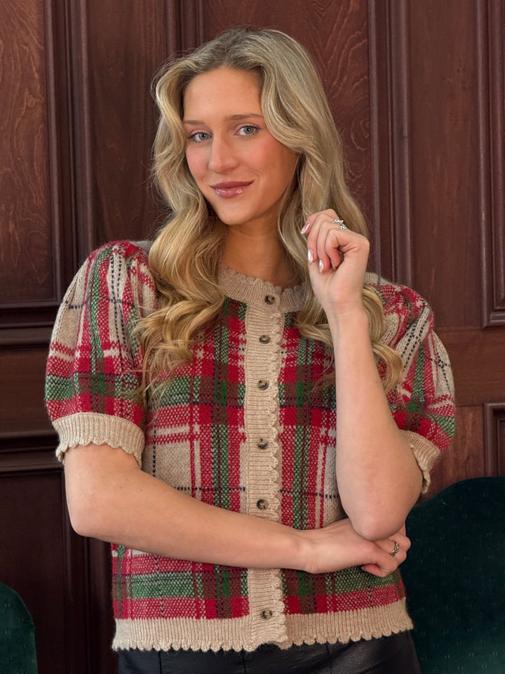 Mistletoe Meetup Plaid Sweater