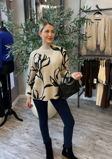 Floral Motif Sweater