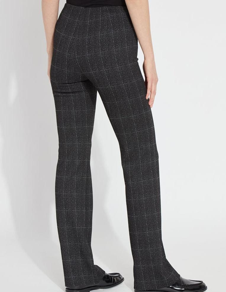Salt &amp; Pepper Wide Leg Pant back view in charcoal salt and pepper check