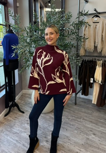 Floral Motif Sweater