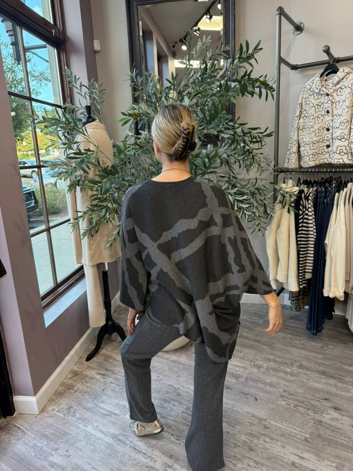 Abstract Knit Poncho