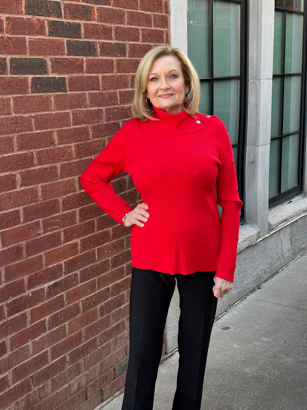 Radiant in Red Sweater