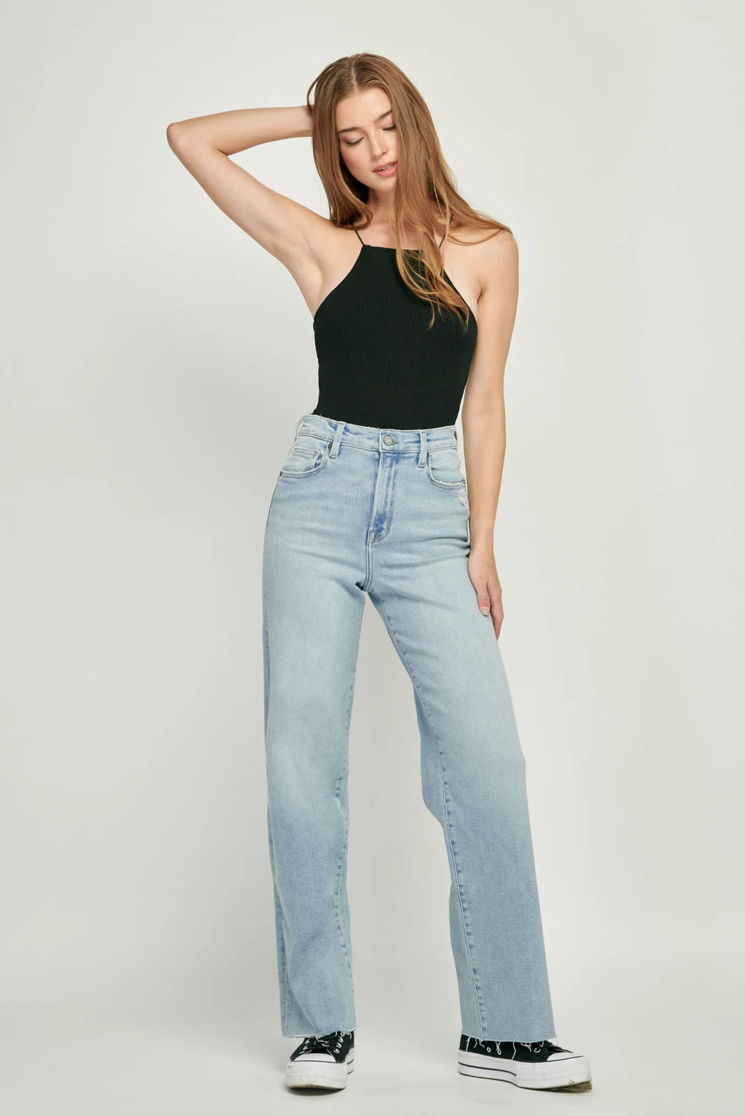 Logan Wide Leg Jean, Light Blue